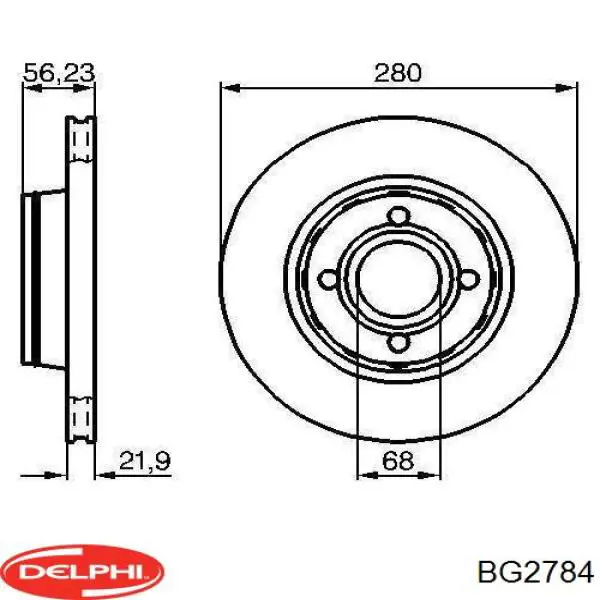 Тормоз дисковый передний Delphi BG2784 цена, от 38.69 USD