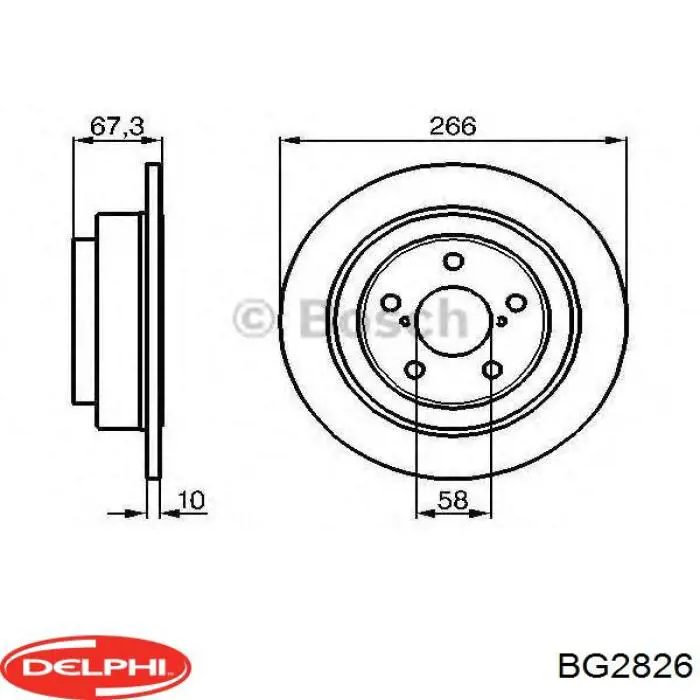 BG2826 Delphi disco do freio traseiro