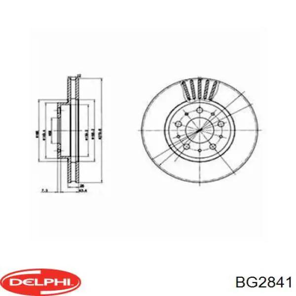 Передние тормозные диски BG2841 Delphi