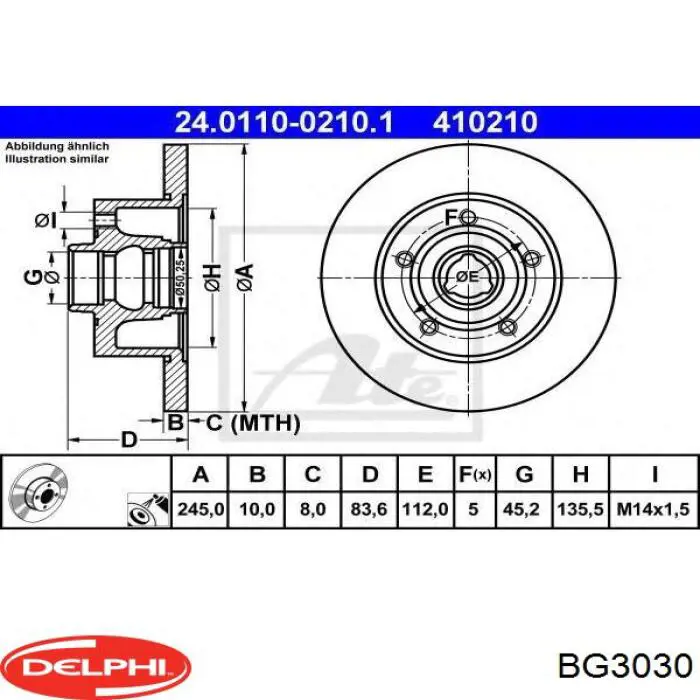 BG3030 Delphi тормозные диски