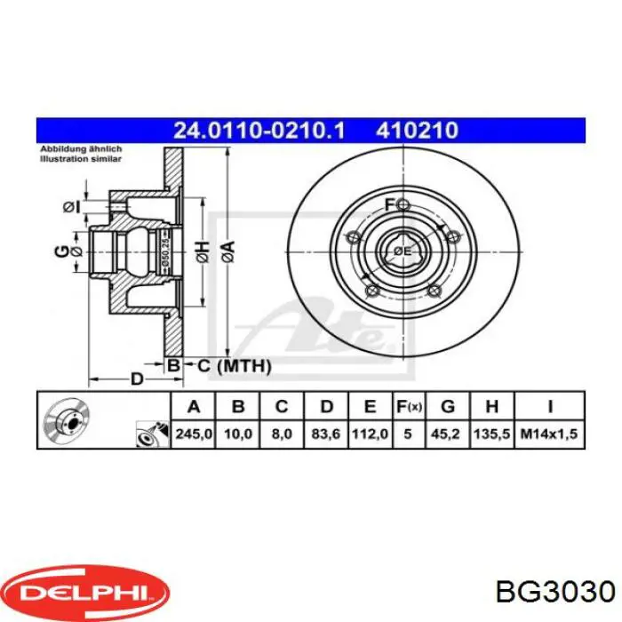 Тормозные диски BG3030 Delphi