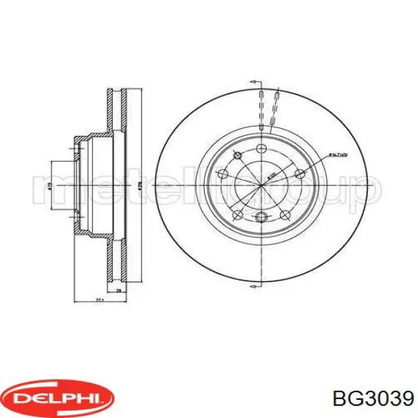 BG3039 Delphi Диск тормозной передний