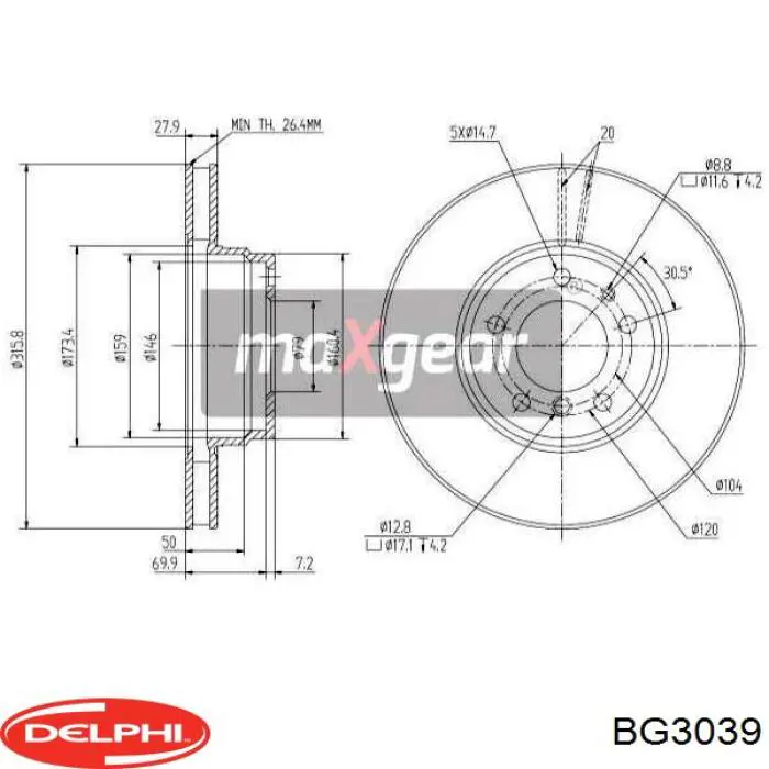 Купить BG3039 Delphi Ротор тормозной