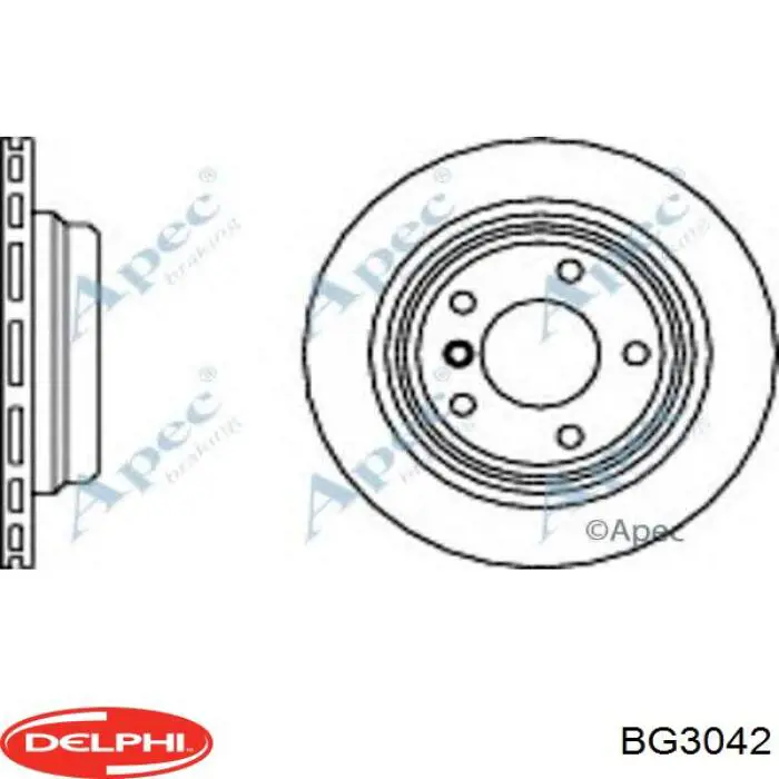 Disco de freno trasero BG3042 Delphi