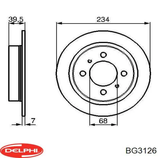 BG3126 Delphi диск тормозной задний