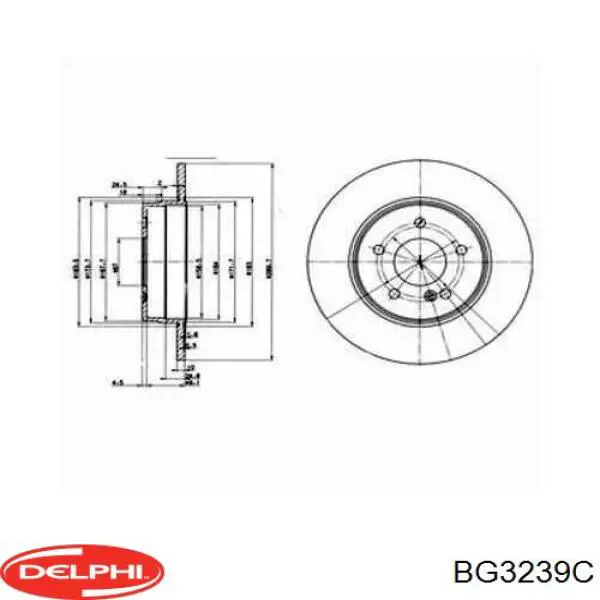 BG3239C Delphi диск тормозной задний