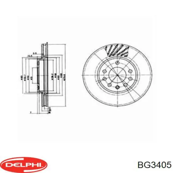 Тормоз дисковый передний Delphi BG3405 цена, от 34.88 USD
