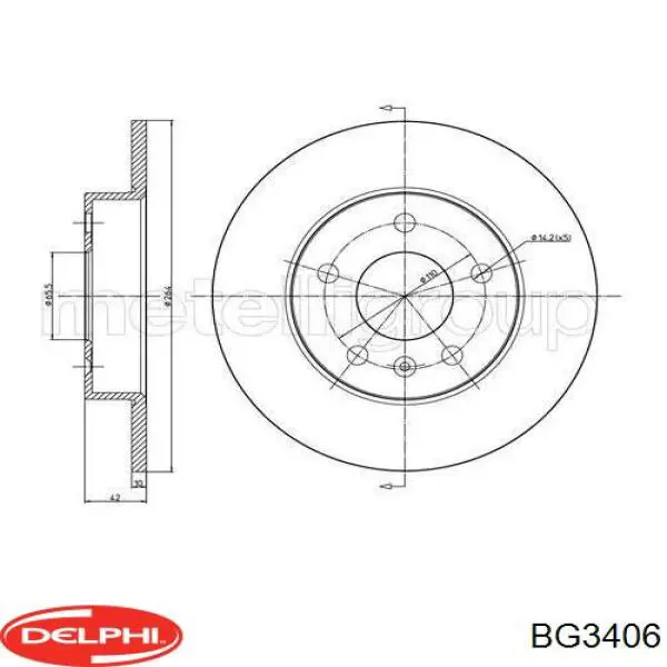 Купить BG3406 Delphi Диск тормозной задний