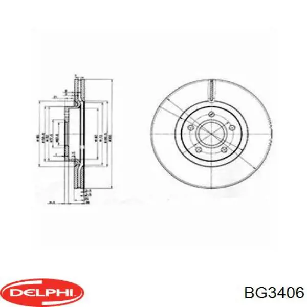 Тормозные диски BG3406 Delphi