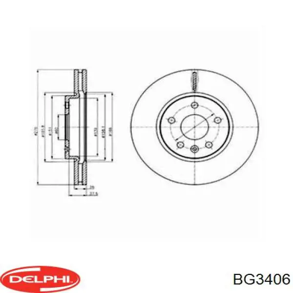 Задний дисковый тормоз Delphi BG3406