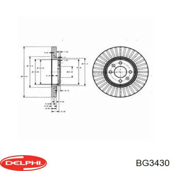Тормоз дисковый передний Delphi BG3430 цена, от 35.21 USD