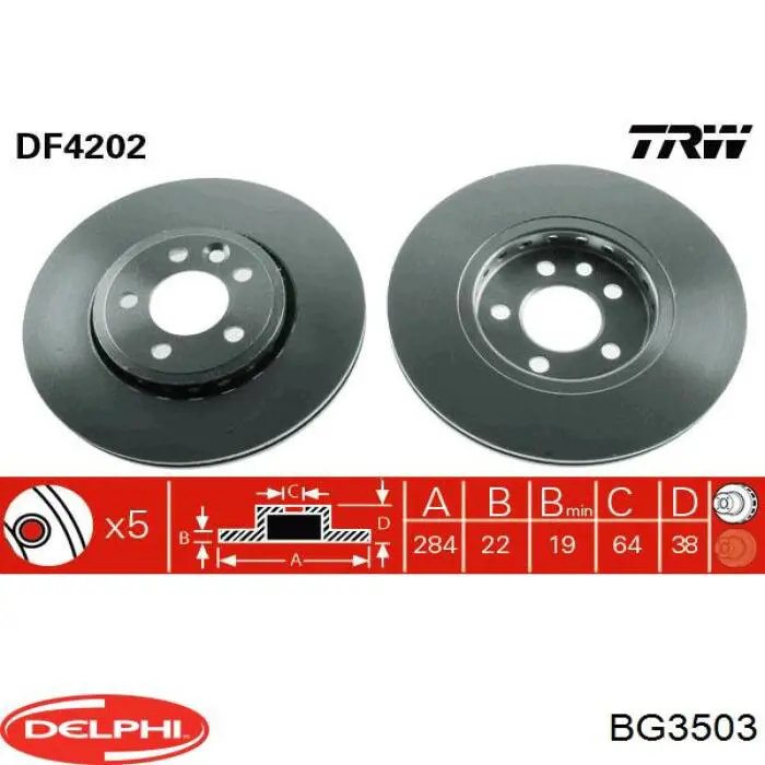 Тормоз дисковый передний Delphi BG3503 цена, от 48.71 USD