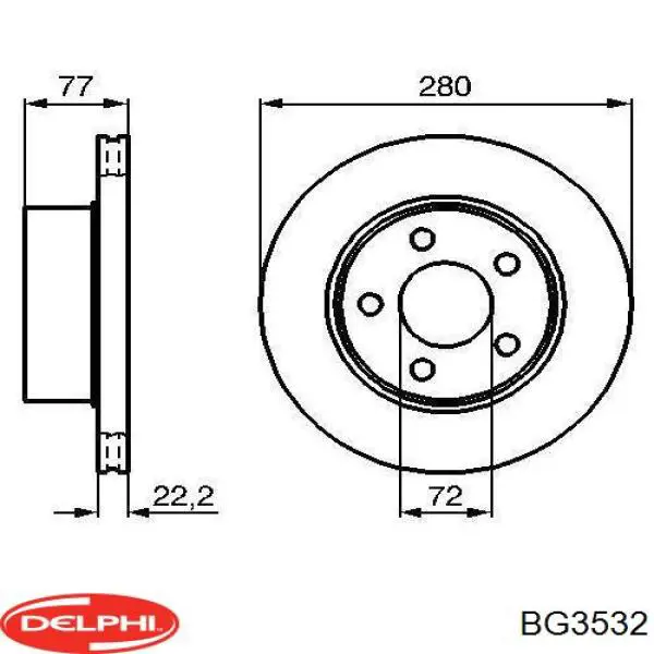 BG3532 Delphi диск тормозной передний