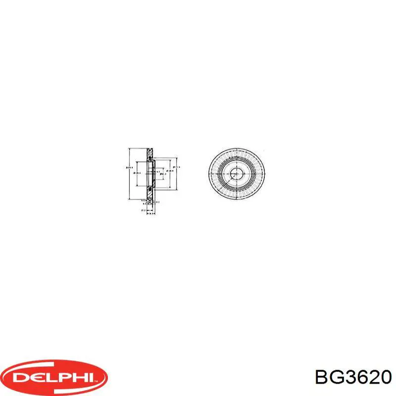 BG3620 Delphi disco do freio dianteiro