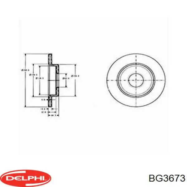 BG3673 Delphi диск тормозной задний