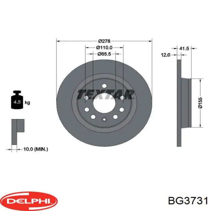 BG3731 Delphi Дисковый тормоз