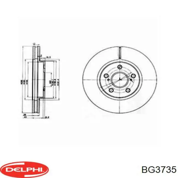 BG3735 Delphi диск тормозной передний