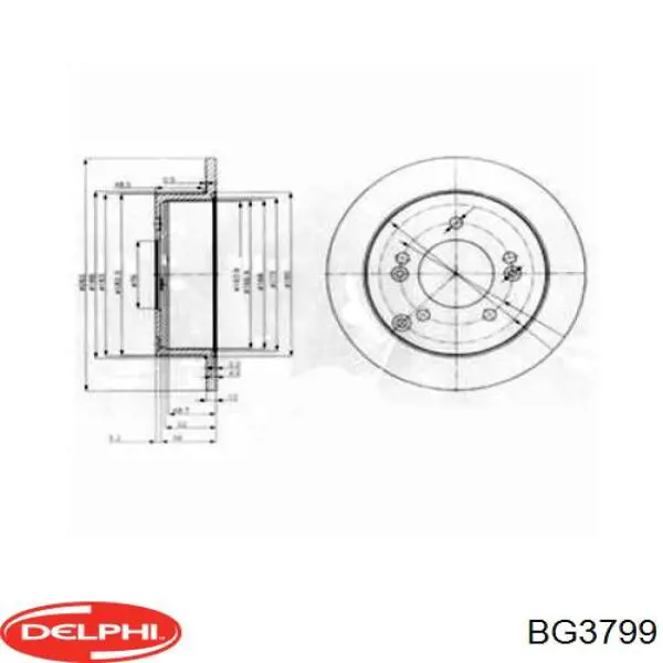 BG3799 Delphi диск тормозной задний
