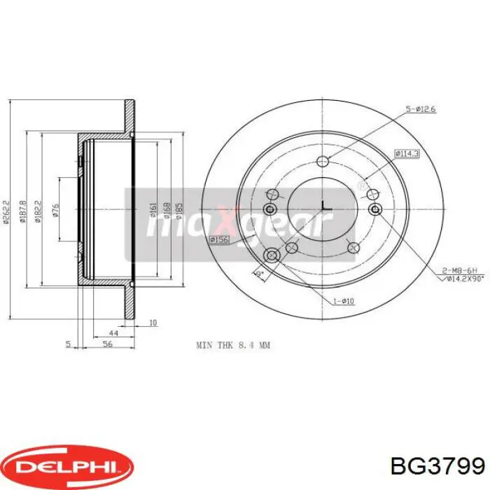 Задний тормозной диск Delphi BG3799 цена, от 29.13 USD