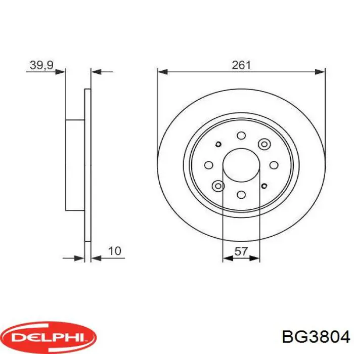 Тормозные диски BG3804 Delphi