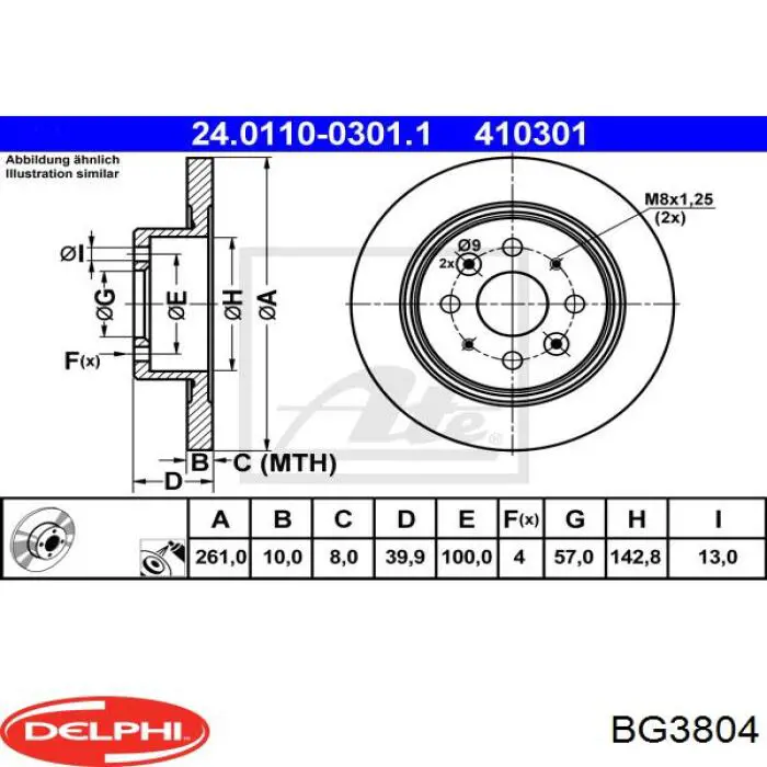 Задний тормозной диск Delphi BG3804 цена, от 23.28 USD