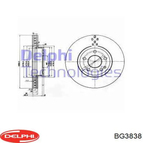 BG3838 Delphi диск тормозной передний