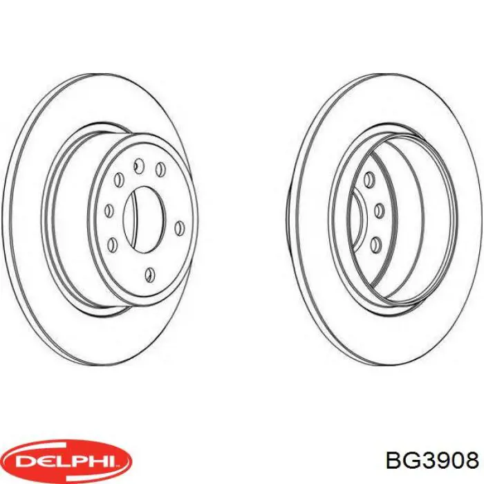 BG3908 Delphi диск тормозной задний