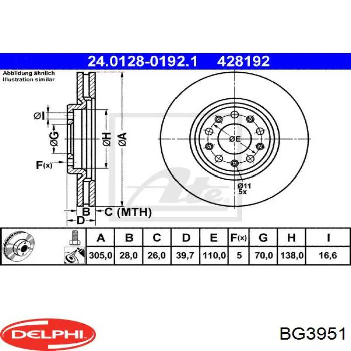 Купить BG3951 Delphi Ротор тормозной