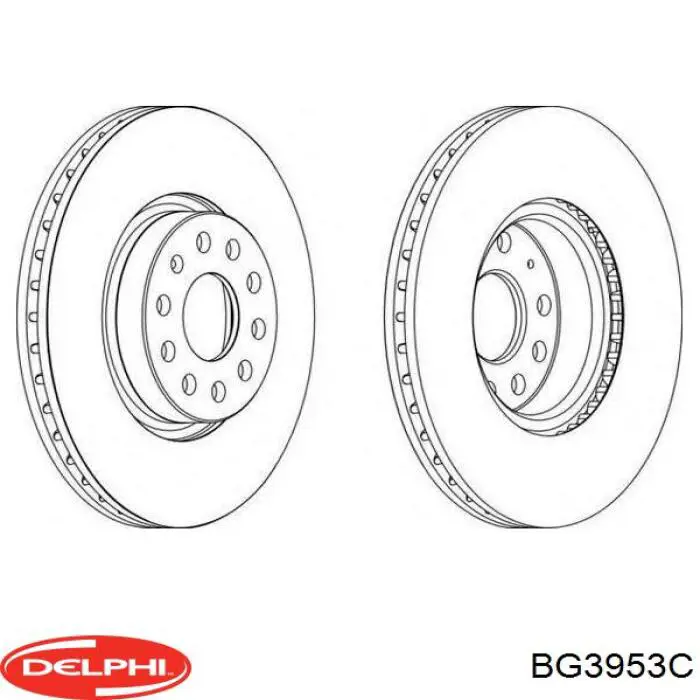 Передние тормозные диски BG3953C Delphi