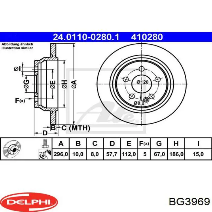 Задний дисковый тормоз Delphi BG3969