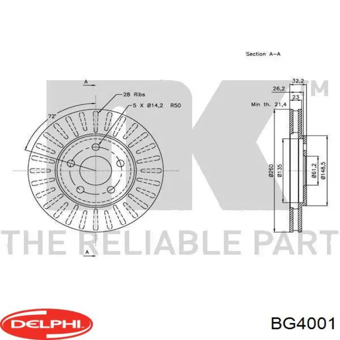 Купить BG4001 Delphi Ротор тормозной