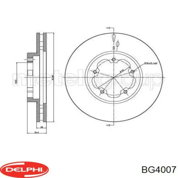 BG4007 Delphi диск тормозной передний