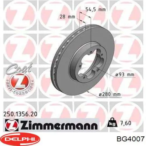 Купить BG4007 Delphi Ротор тормозной