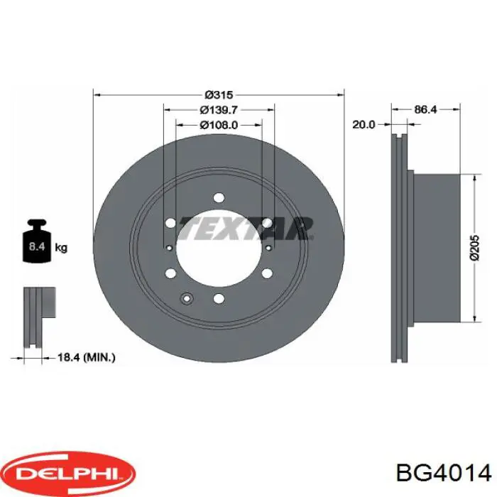 Тормозные диски BG4014 Delphi