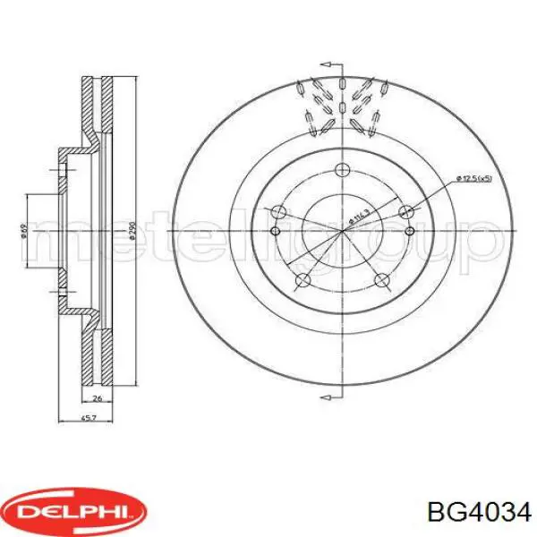 Тормоз дисковый передний Delphi BG4034 цена, от 44.41 USD