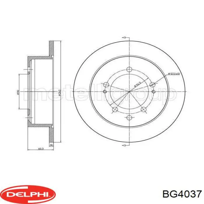 BG4037 Delphi диск тормозной задний