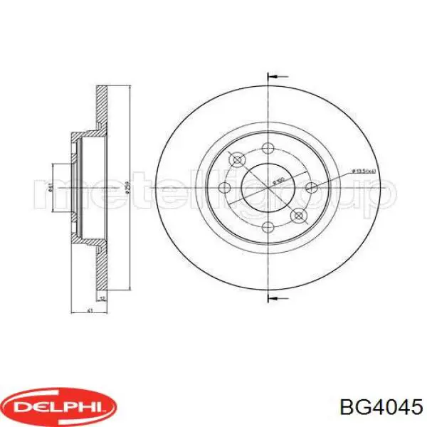 Тормоз дисковый передний Delphi BG4045 цена, от 21.77 USD
