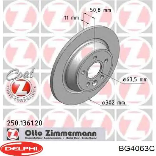 Задний тормозной диск Delphi BG4063C цена, от 32.23 USD