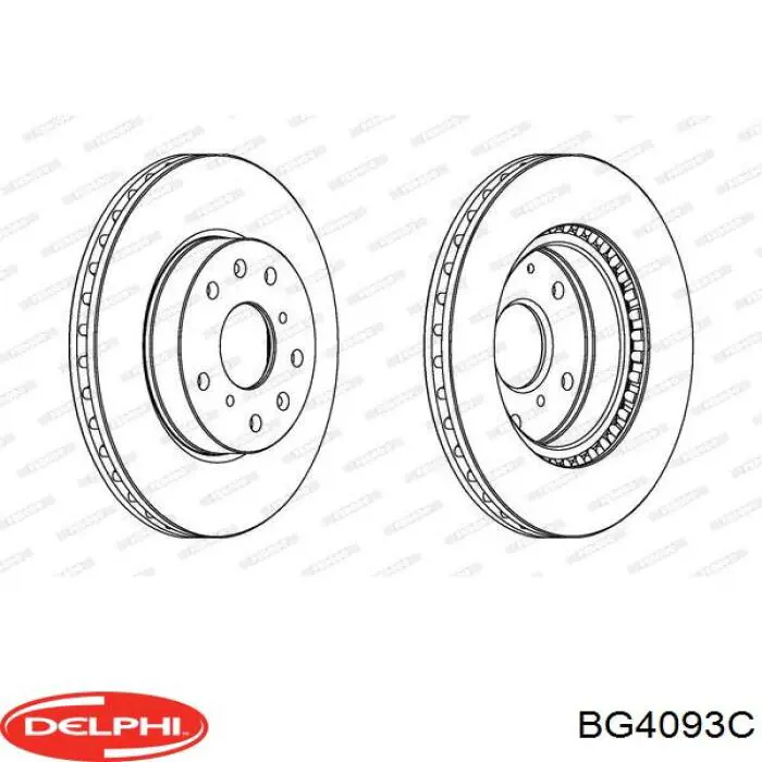 Передние тормозные диски BG4093C Delphi