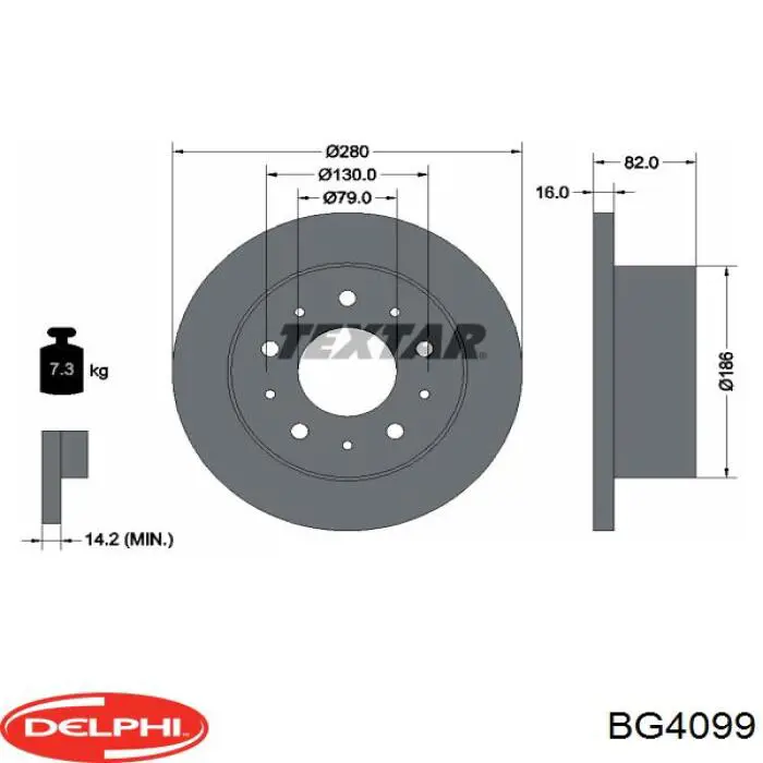 BG4099 Delphi диск тормозной задний