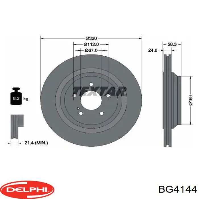 BG4144 Delphi диск тормозной задний