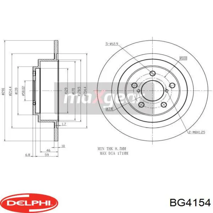BG4154 Delphi диск тормозной задний