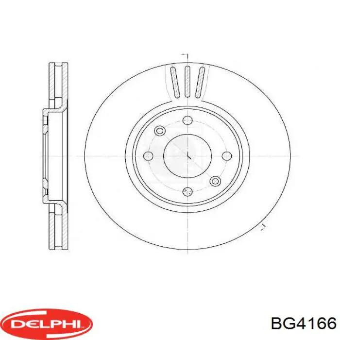 BG4166 Delphi Диск тормозной передний