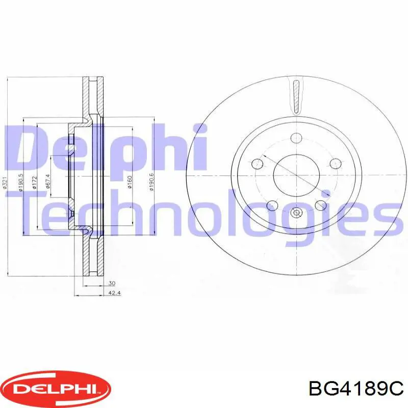 BG4189C Delphi disco do freio dianteiro