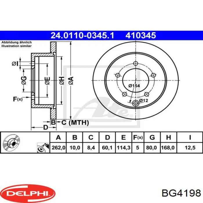 Тормозные диски BG4198 Delphi