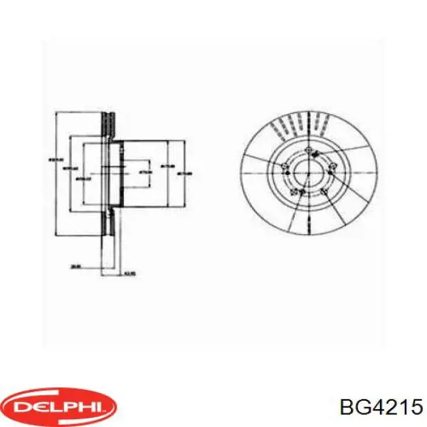 BG4215 Delphi Диск тормозной передний
