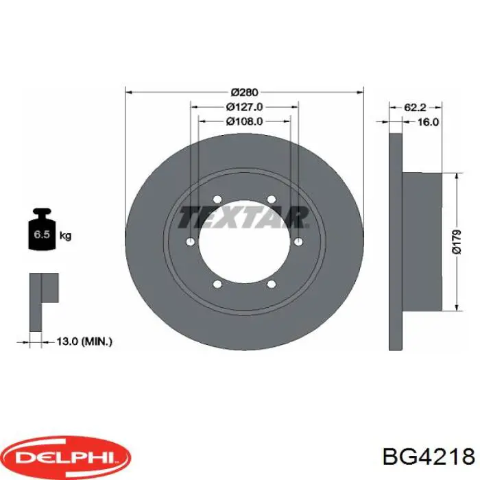 Купить BG4218 Delphi Диск тормозной задний