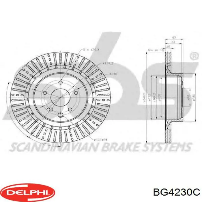 Тормозные диски BG4230C Delphi