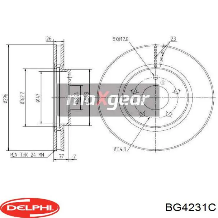 BG4231C Delphi disco do freio dianteiro