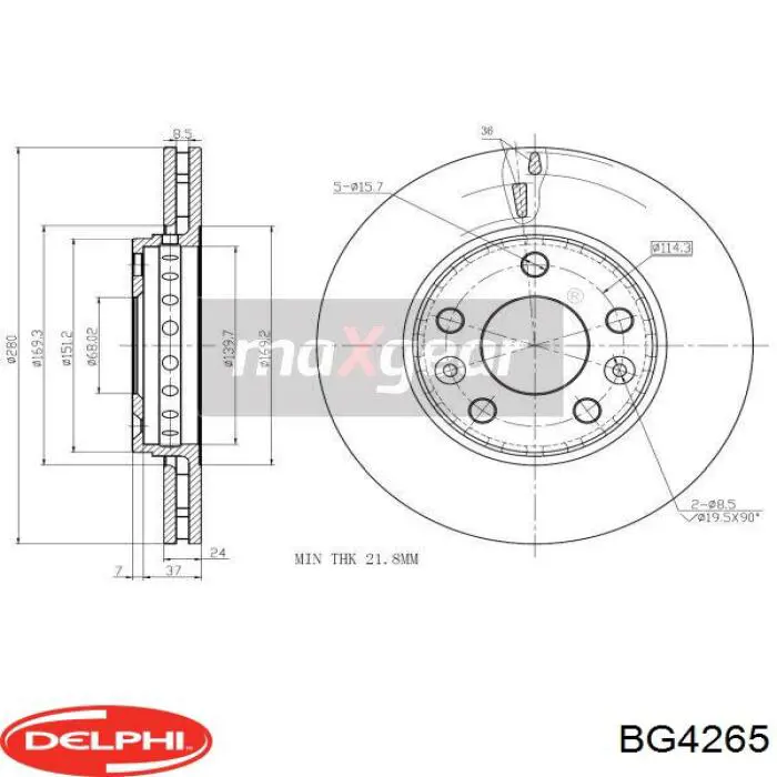 Купить BG4265 Delphi Ротор тормозной